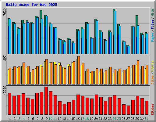 Daily usage for May 2025