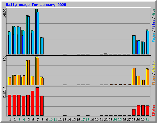 Daily usage for January 2026