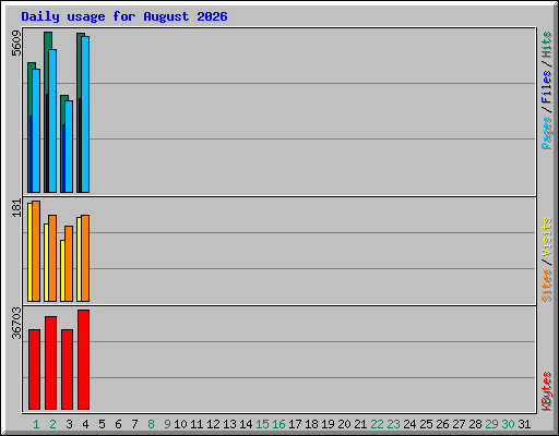 Daily usage for August 2026