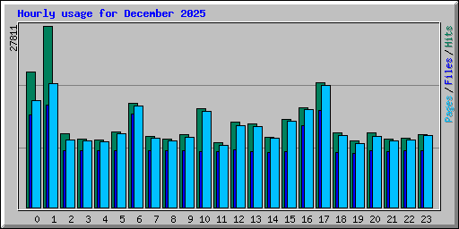 Hourly usage for December 2025